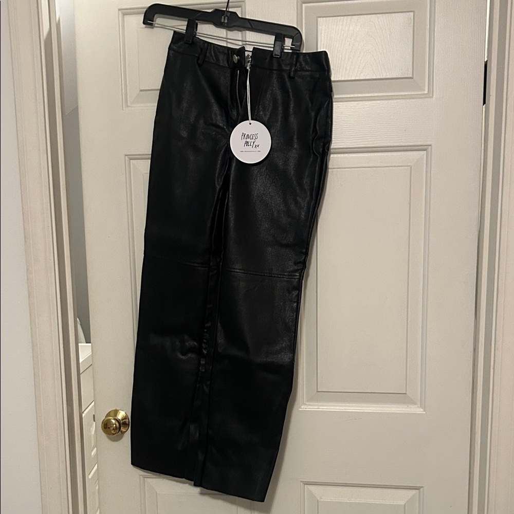 Princess Polly Women’s Sleek Black fake leather Pants
